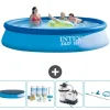 Pooler^Intex rund oppustelig let sæt swimmingpool - 396 x 84 cm - Blå - Inkluderet tilbehør CB65