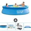 Pooler^Intex rund oppustelig let sæt swimmingpool - 305 x 76 cm - Blå - Inkluderet tilbehør CB59