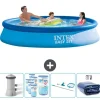 Pooler^Intex rund oppustelig let sæt swimmingpool - 366 x 76 cm - Blå - Inklusive Tilbehør CB93