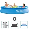 Pooler^Intex rund oppustelig let sæt swimmingpool - 305 x 61 cm - blå - inkluderet tilbehør CB79