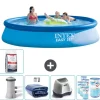 Pooler^Intex rund oppustelig let sæt swimmingpool - 396 x 84 cm - Blå - Inklusive Tilbehør CB56
