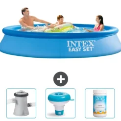 Pooler^Intex rund oppustelig let sæt swimmingpool - 305 x 61 cm - blå - inkluderet tilbehør CB77