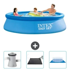 Best Intex rund oppustelig let sæt swimmingpool - 305 x 76 cm - Blå - Inkluderet tilbehør CB79 Pooler