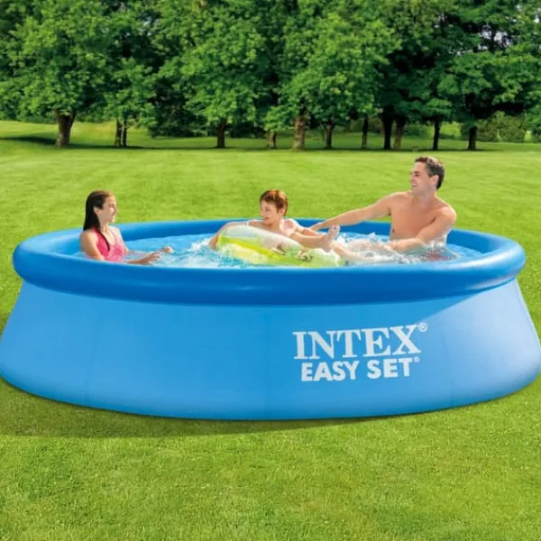 Discount Intex rund oppustelig let sæt swimmingpool - 305 x 76 cm - Blå - Inklusive Tilbehør CB24 Pooler