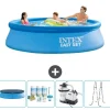 Discount Intex rund oppustelig let sæt swimmingpool - 305 x 76 cm - Blå - Inkluderet tilbehør CB64 Pooler