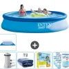 Best Intex rund oppustelig let sæt swimmingpool - 396 x 84 cm - Blå - Inklusive Tilbehør CB22 Pooler