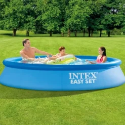 Clearance Intex rund oppustelig let sæt swimmingpool - 305 x 61 cm - blå - inkluderet tilbehør CB54 Pooler