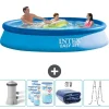 Pooler^Intex rund oppustelig let sæt swimmingpool - 366 x 76 cm - Blå - Inklusive Tilbehør CB95