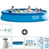 Pooler^Intex rund oppustelig let sæt swimmingpool - 457 x 84 cm - Blå - Inklusive Tilbehør CB21
