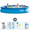 Pooler^Intex rund oppustelig let sæt swimmingpool - 457 x 84 cm - Blå - Inklusive Tilbehør CB85