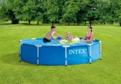 Clearance Intex svømmebassin - Metalramme - 305 x 76 cm - Inklusiv solsejl Pooler