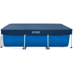 Pooler^Intex svømmebassin med rektangulær ramme - 300 x 200 x 75 cm - Blå - Inkluderet tilbehør A201