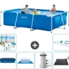 Outlet Intex svømmebassin med rektangulær ramme - 300 x 200 x 75 cm - Blå - Inkluderet tilbehør CB97 Pooler