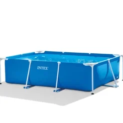 Sale Intex svømmebassin med rektangulær ramme - 220 x 150 x 60 cm - Blå - Inkluderet tilbehør A9 Pooler