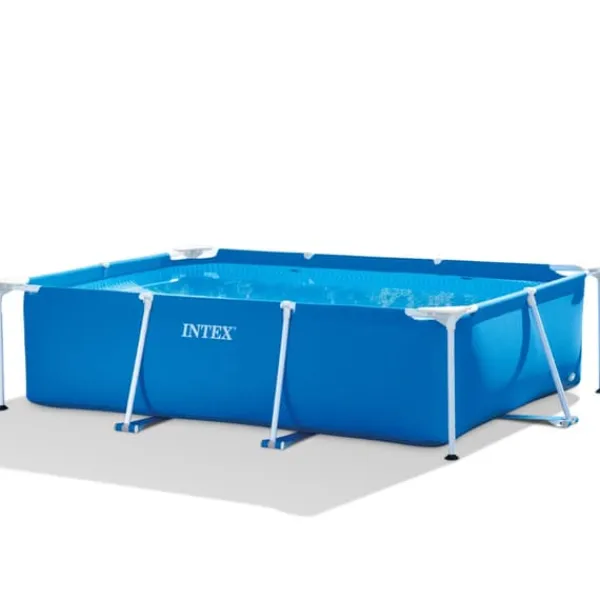 Sale Intex svømmebassin med rektangulær ramme - 220 x 150 x 60 cm - Blå - Inkluderet tilbehør A9 Pooler