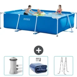 Intex svømmebassin med rektangulær ramme - 300 x 200 x 75 cm - Blå - Inkluderet tilbehør CB83 Pooler
