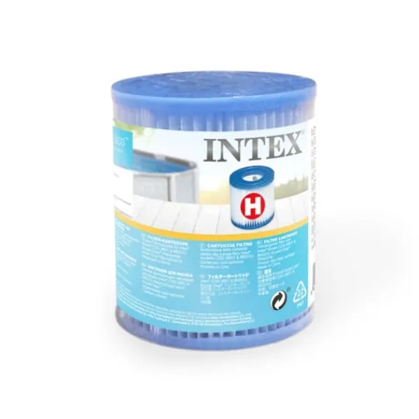 Pooler^Intex svømmebassin med rektangulær ramme - 300 x 200 x 75 cm - Blå - Inkluderet tilbehør A198
