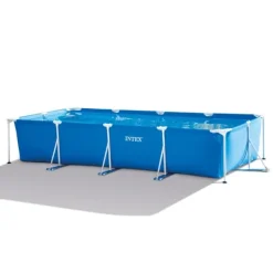 Pooler^Intex svømmebassin med rektangulær ramme - 450 x 220 x 84 cm - Blå - Inkluderet tilbehør A246