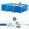 Pooler^Intex svømmebassin med rektangulær ramme - 260 x 160 x 65 cm - Blå - Inkluderet tilbehør CB65
