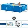 Pooler^Intex svømmebassin med rektangulær ramme - 260 x 160 x 65 cm - Blå - Inkluderet tilbehør CB59