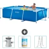 Pooler^Intex svømmebassin med rektangulær ramme - 260 x 160 x 65 cm - Blå - Inkluderet tilbehør CB84
