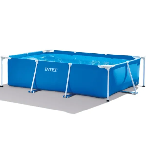 Sale Intex svømmebassin med rektangulær ramme - 300 x 200 x 75 cm - Blå - Inkluderet tilbehør A160 Pooler