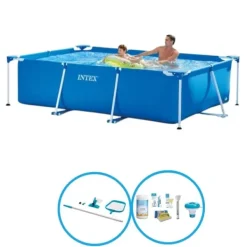 Pooler^Intex Svømmebassin Rektangulær Stel 260x160x65 cm - Svømmebassinsæt
