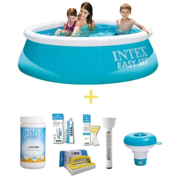 Best Intex Swimming Pool - Nemt Sæt - 183 cm - Inklusiv WAYS Vedligeholdelsespakke Pooler