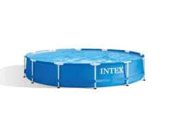 Pooler^Intex swimmingpool - metalramme - 366 x 76 cm - Inklusiv solsejl, filterpumpe og filter
