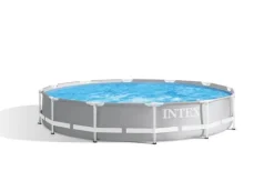 Pooler^Intex swimmingpool - Prismeramme - 366 x 76 cm - Inklusiv solsejl & filterpumpe