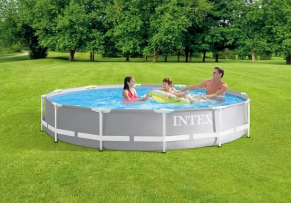 Pooler^Intex swimmingpool - Prismeramme - 366 x 76 cm - Inklusiv solsejl & filterpumpe