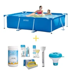 Pooler^Intex swimmingpool - Rammebassin - 220 x 150 x 60 cm - Inklusiv WAYS vedligeholdelsespakke