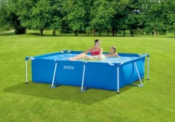 Pooler^Intex swimmingpool - Rammebassin - 220 x 150 x 60 cm - Inklusiv WAYS vedligeholdelsespakke
