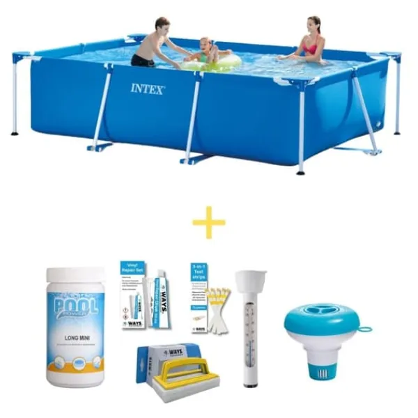 Online Intex swimmingpool - Rammebassin - 300 x 200 x 75 cm - Inklusiv WAYS vedligeholdelsespakke Pooler