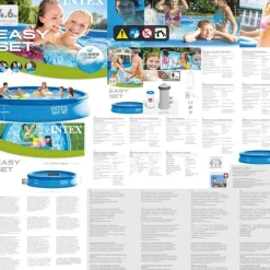 Pooler^INTEX swimmingpool Easy Set med filtersystem 457x84 cm