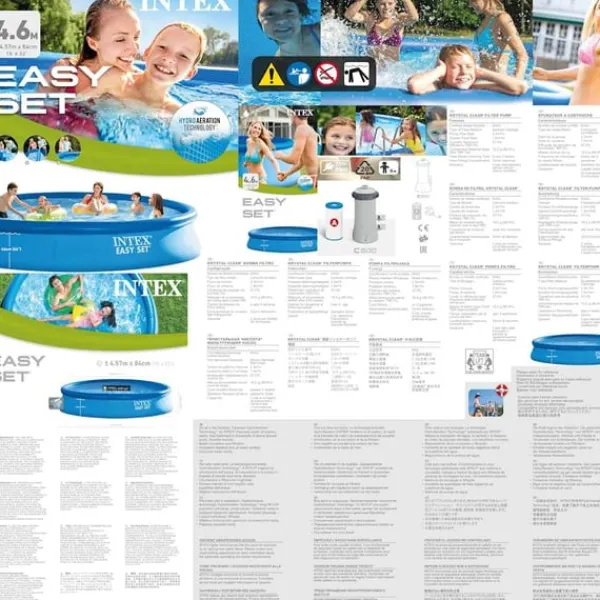 Pooler^INTEX swimmingpool Easy Set med filtersystem 457x84 cm