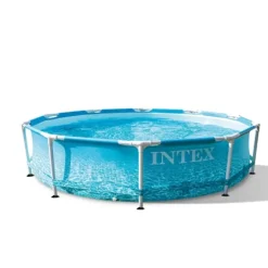 Intex swimmingpool med rund ramme - 305 x 76 cm - Vandprint - Inklusive Tilbehør CB25 Pooler