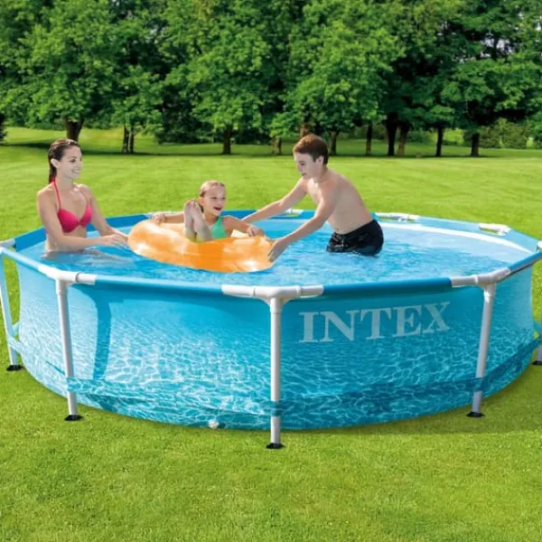 Clearance Intex swimmingpool med rund ramme - 305 x 76 cm - Vandprint - Inklusive Tilbehør CB85 Pooler