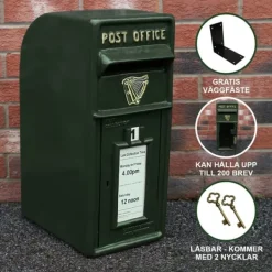 New Irsk Postkasse - Grøn | Postkasse med Lås Bryllupspynt Dekorationer til Barnedåb Dekorationer til Haven Dekorationer til Haven Begivenheder Britisk Postkasser & Brevindkast