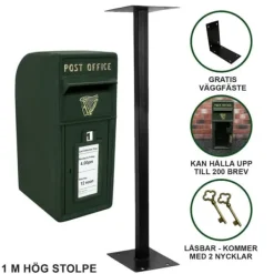 Discount Irsk Postkasse med Stativ - Grøn | MonsterShop Postkasser & Brevindkast