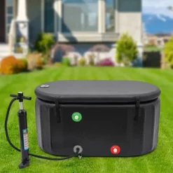Spa & Udendørsbad^Isbad 370 liter, oppusteligt koldtvandskar, kompakt design, sort