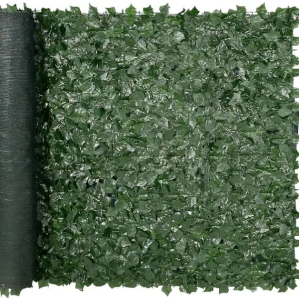 Hot Ivy Privacy-hegn 1,5 x 2,5 m - Kunstigt grøn vægskærm med mesh-bagside til have, balkon og gårdhave dekoration. Havedekorationer