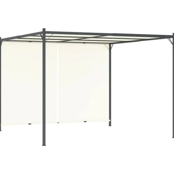 New Justerbar pergola med tilbagetrækkeligt tag - 3x3 m | Farve: Creme Buer, Spalier, Lysthuse Uden Tag