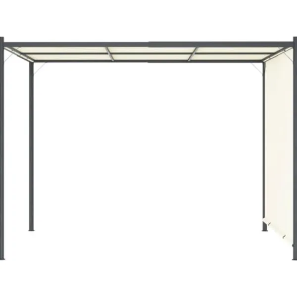 New Justerbar pergola med tilbagetrækkeligt tag - 3x3 m | Farve: Creme Buer, Spalier, Lysthuse Uden Tag