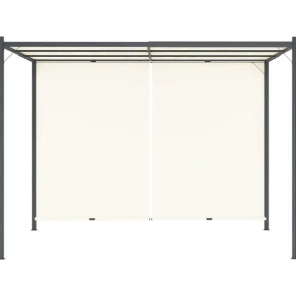 New Justerbar pergola med tilbagetrækkeligt tag - 3x3 m | Farve: Creme Buer, Spalier, Lysthuse Uden Tag