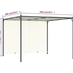 New Justerbar pergola med tilbagetrækkeligt tag - 3x3 m | Farve: Creme Buer, Spalier, Lysthuse Uden Tag
