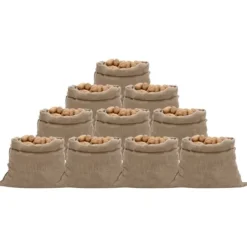 Sale Jutesække 10 stk. 100x110 cm - Økologiske opbevaringssække | Farve: Naturlig Jute | Størrelse: 100x110 cm Jord & Sand