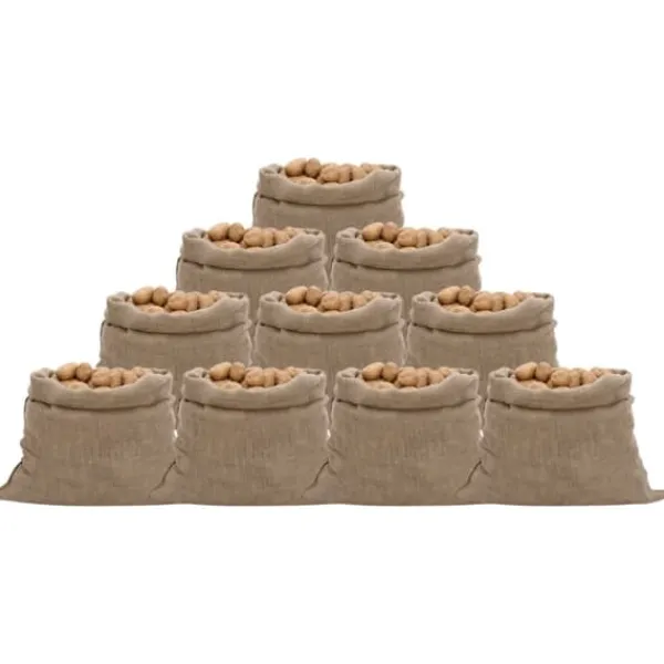 Sale Jutesække 10 stk. 100x110 cm - Økologiske opbevaringssække | Farve: Naturlig Jute | Størrelse: 100x110 cm Jord & Sand