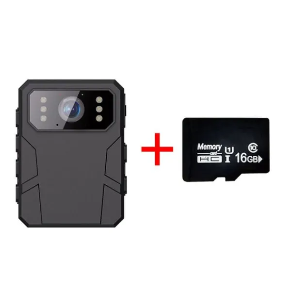 Sikkerhedsmonitorer & Videokameraer^4K HD Body Worn Kamera med Klips & 16G Hukommelseskort