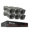 Clearance 4K Ultra HD Sikkerhedskamera System, AI Menneskeopdagelse, To-Vejs Lyd,Ingen, 8CH NVR og 6 Kamera Sikkerhedsmonitorer & Videokameraer